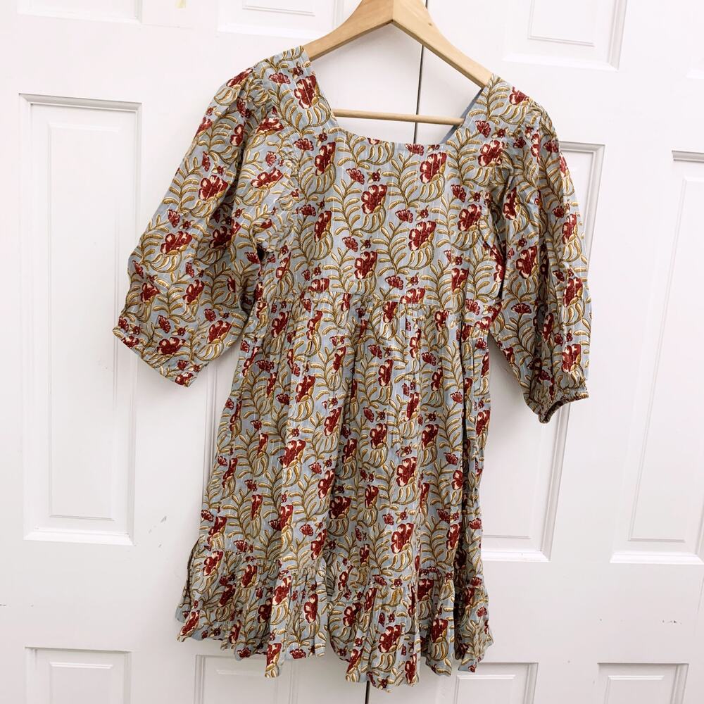 Pink Chicken  Leena Dress in Blue Vine
